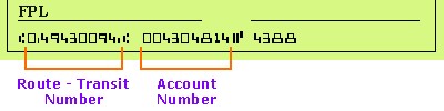 Visual aid for finding the bank account and routing numbers on a standard check.